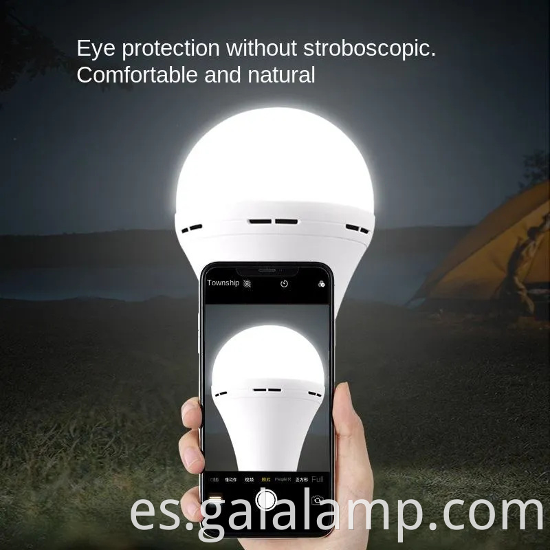 Luz de bombilla LED de emergencia recargable con batería incorporada